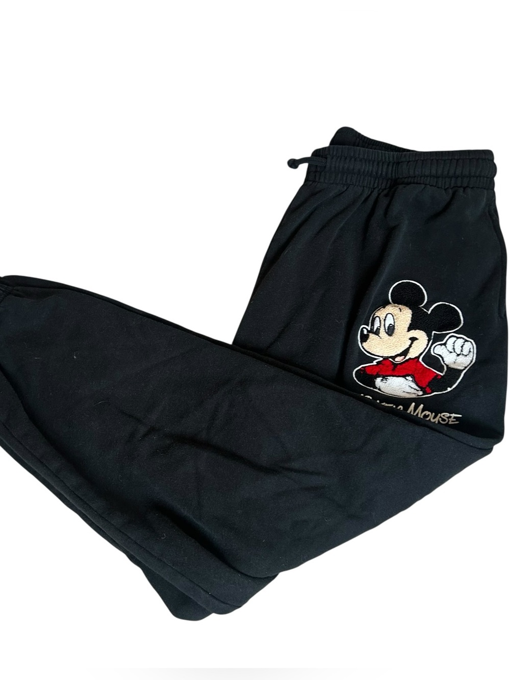 Black Vintage Disney Mickey Mouse Jogger Sweatpants Athleisure Women’s Size XXL!